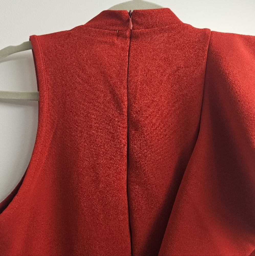 Almost Famous Red Ruffled Knee-Length Dress - Picture 4 of 5